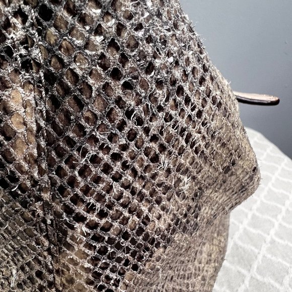 Michael Kors Python Effect Bag Tote Embossed Leather Snakeskin Print Tan Black - Picture 12 of 16